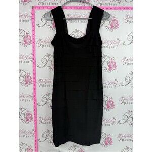 Jessica dress ruffles tiered frilly Black Tiered Mini Dress with Wide Straps